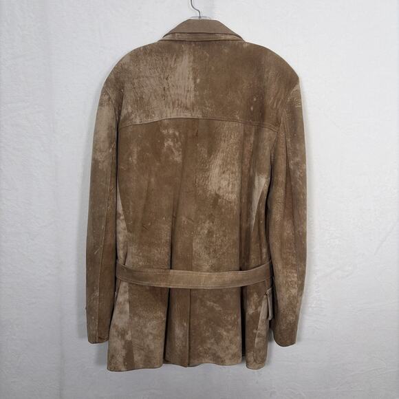 Vintage Montevideo Leather Factory Uruguay Brown Suede Blazer Jacket Mens - Picture 6 of 15
